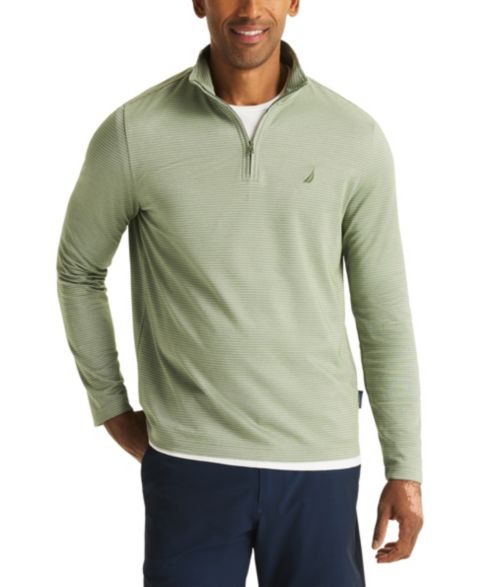 Мужская толстовка Nautica Striped Quarter-Zip, цвет: Бронзовый зелёный