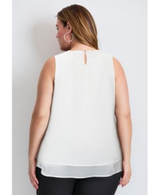 Women's Tops & Tees Sleeveless Double Layer Swing Tank