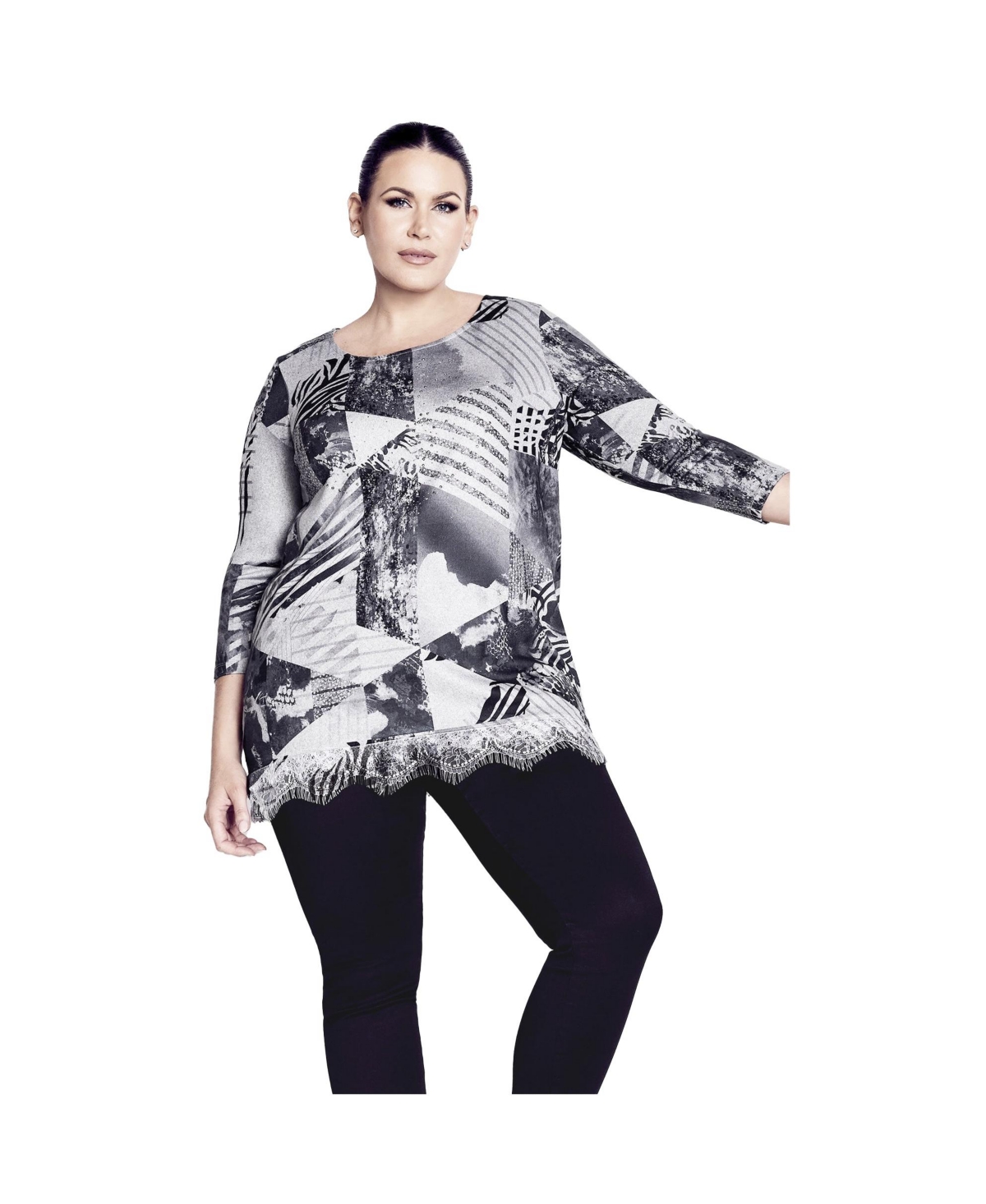 Avenue Women's Lace Hem Top