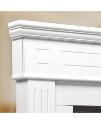 Corner Electric Fireplace with Mantel, TV Stand Electric Fireplace Heater with Remote Control for Living Room, Bedroom