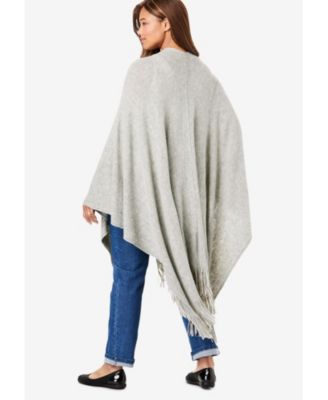 Plus Size Fringed Cape