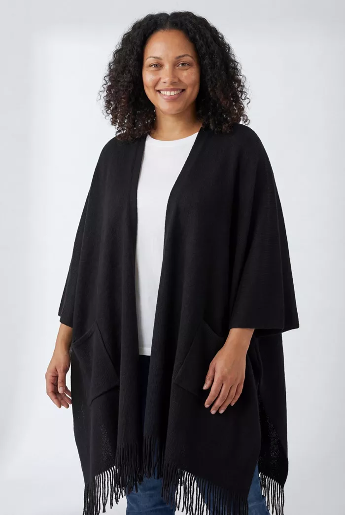 Women's Within Fringed Cape Sweater - thumbnail 8