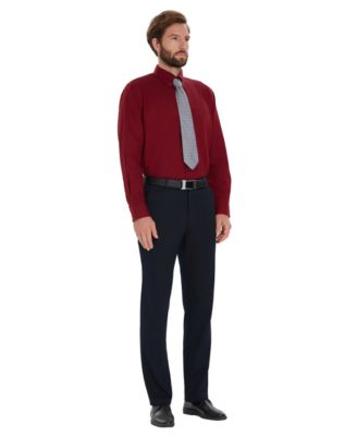 Men's Pinpoint Button Front Solid Dress Shirt, Macy's Exclusive