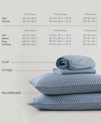 Super 144-Thread Count Cotton 3-Pc. Sheet Set, Twin