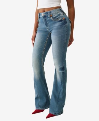 Women's Joey Mid Rise Big T Rope Ultra Flare Jeans