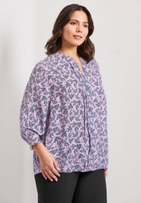 Plus Size Pintuck Popover Women's Top