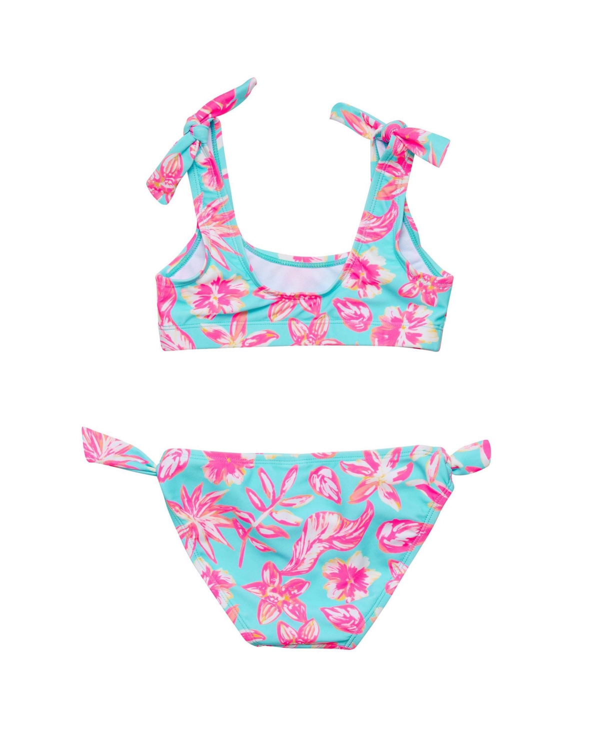 Snapper Rock Big Girls Tropical Glow Recycled Crop Bikini