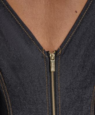 Women's Denim Midi Shift Dress