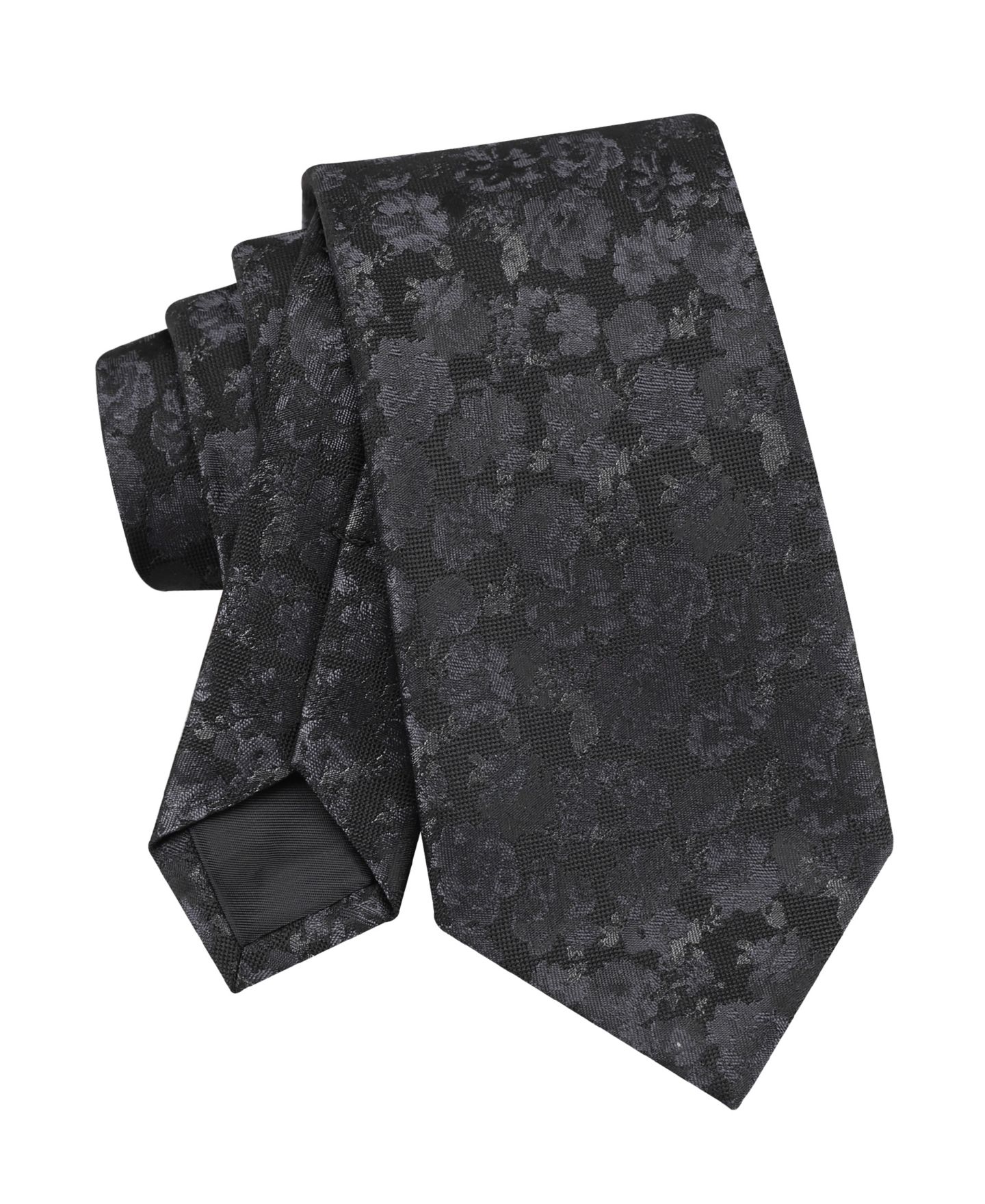 Мужской галстук Calvin Klein Eloise с цветочным принтом, цвет: Чёрный — фото 4