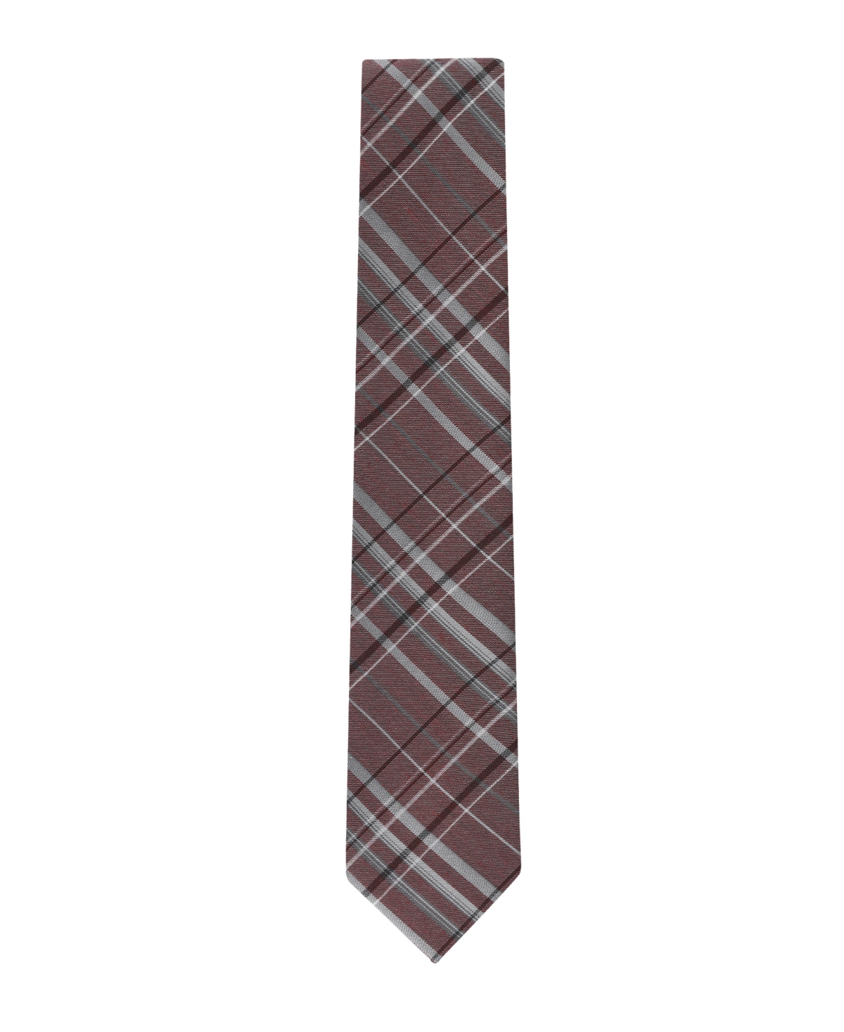 Calvin Klein Men's Theodore Plaid Pattern Tie In Brown