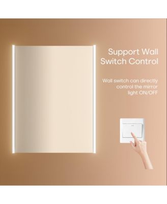 30x23inch LED Lighted Medicine Cabinet with Mirror, Dimmable, 3000K/5500K, Adjustable Shelf, Flat-Pack Design, Assembly Required (White