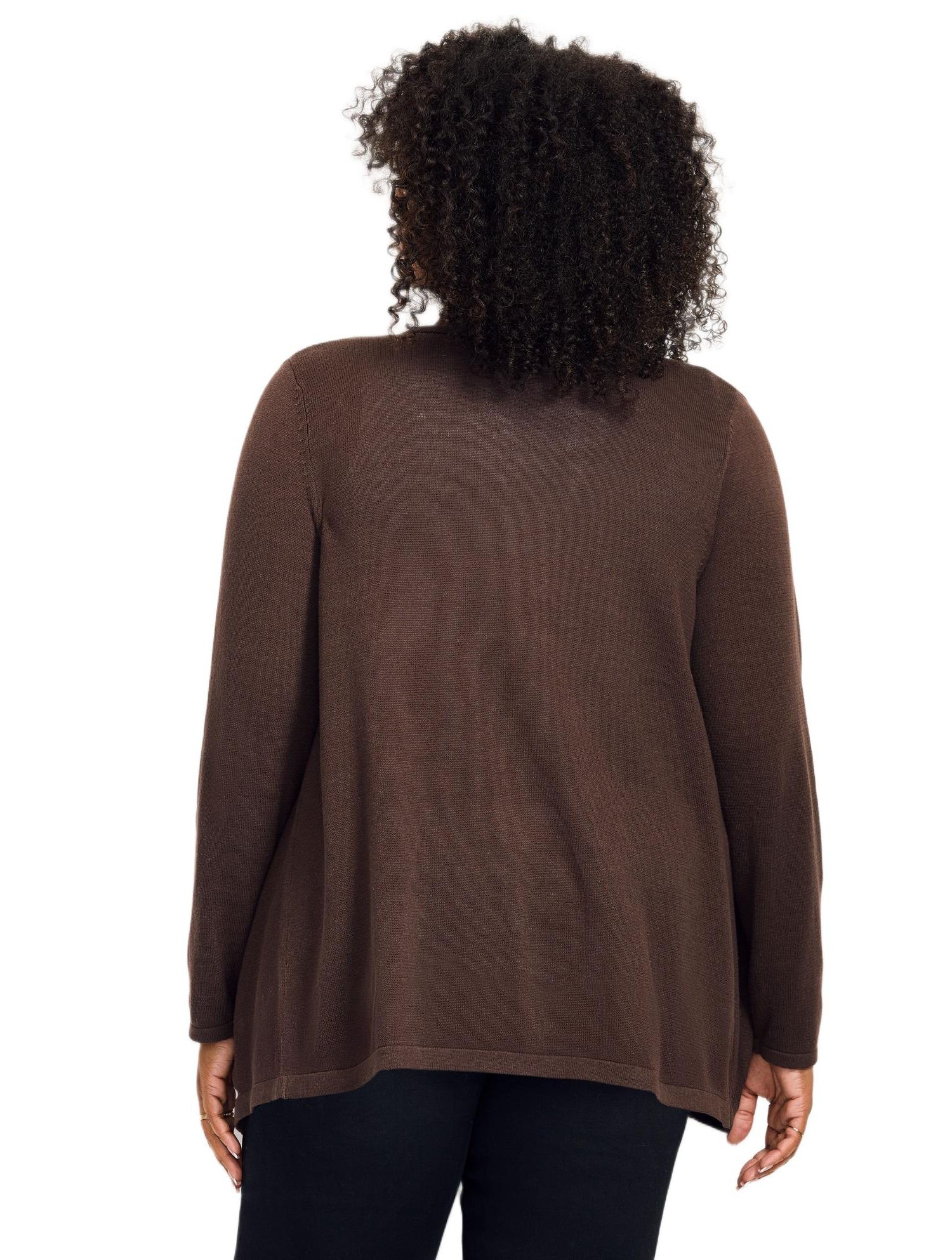 Women's Plus Size Cascade Cardigan Zipper Pocket