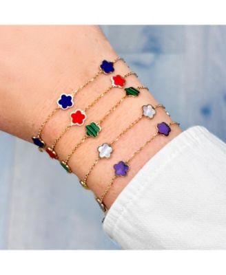 Lapis Flower Bracelet 14K Gold