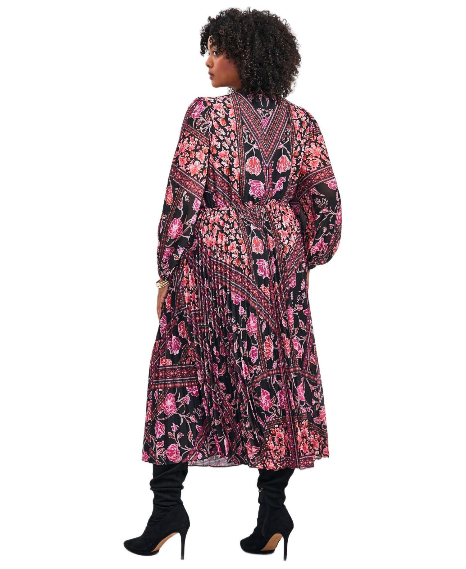 Women's Plus Size Harmony Twist Front Pleated Dress