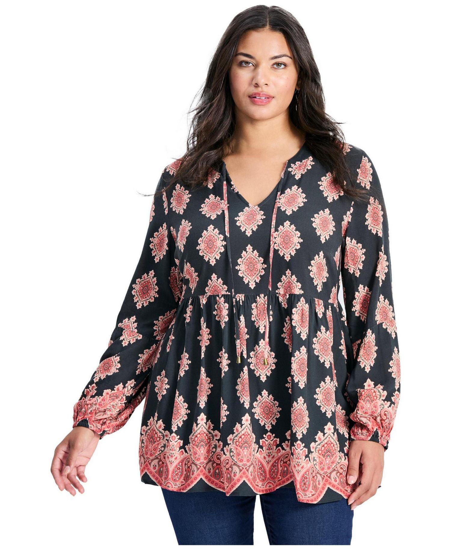 Women's Plus Size Mara Blouson Sleeve Tunic