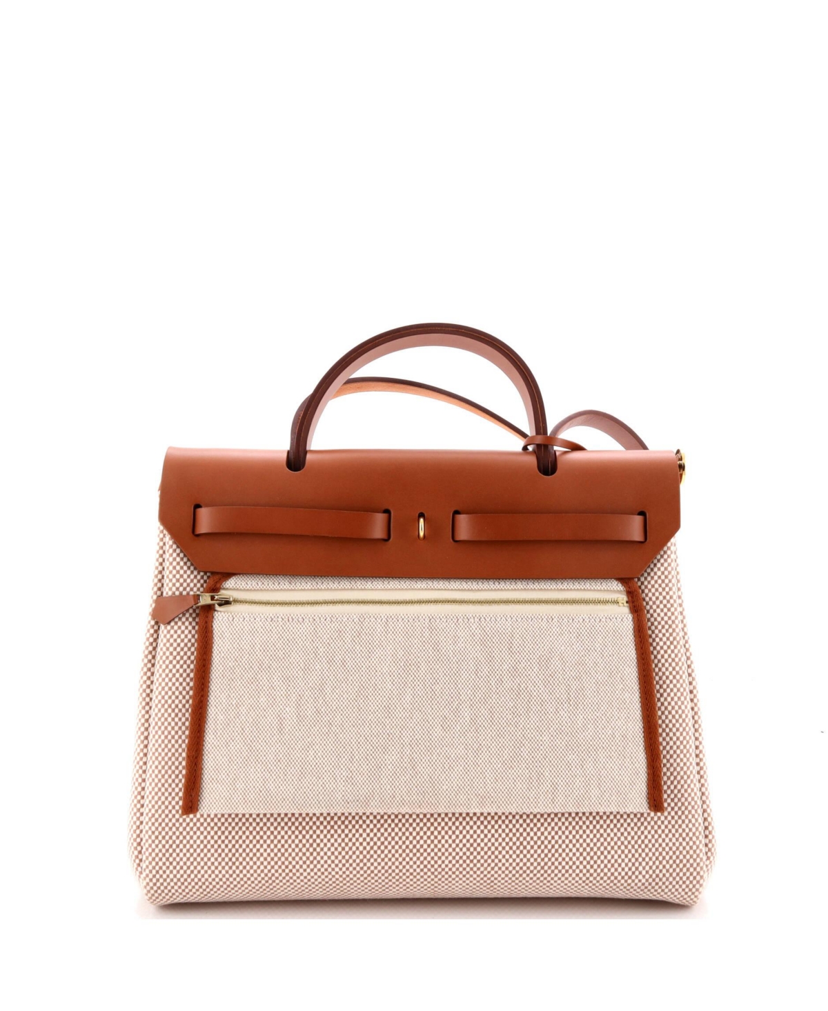 Pre-Owned Hermes 31 Herbag Zip Criss Viking Toile and Leather