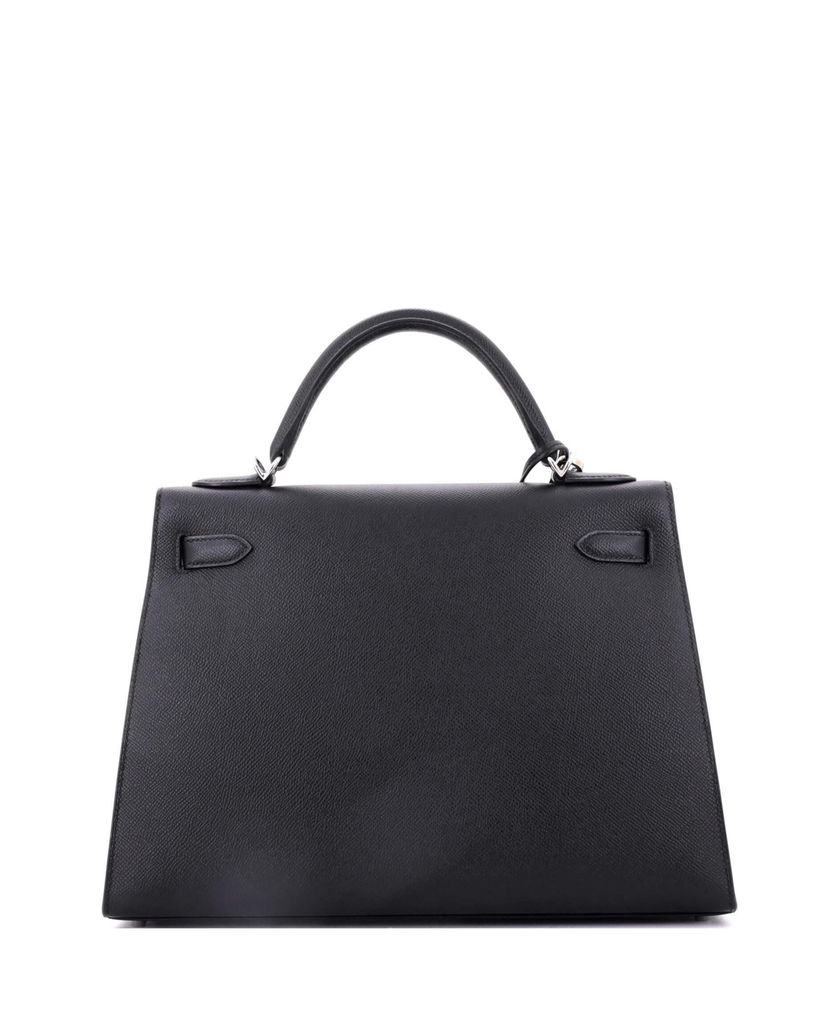 Pre-Owned HERMES Kelly 32 Handbag Black Epsom with Palladium Hardware