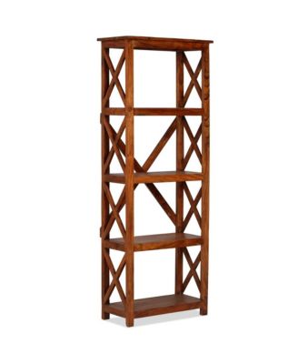 Bookshelf Honey-toned Brown Solid Acacia Wood