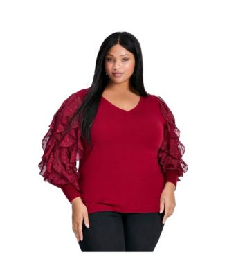 Women's Frill Sleeve Sweater