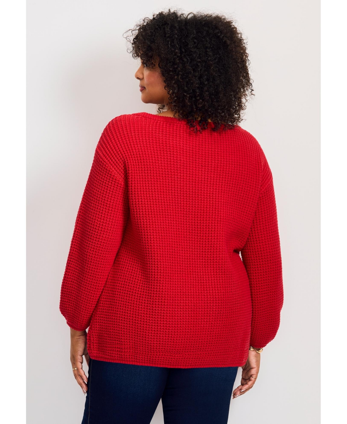 Avenue Women's Waffle Stitch Pullover Sweater