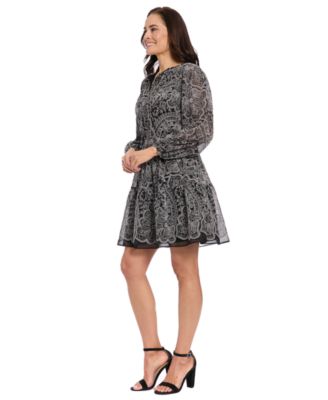 Women's Bishop Sleeve Elastic Waist Dress