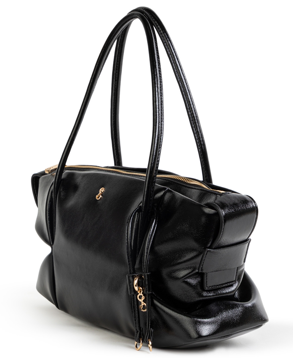 Sam & Libby Sam And Libby Onyx Belted Satchel Bag In Black