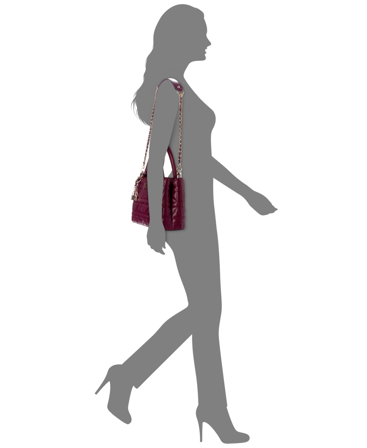 Guess Edita Elite Small Satchel Bag In Burgundy