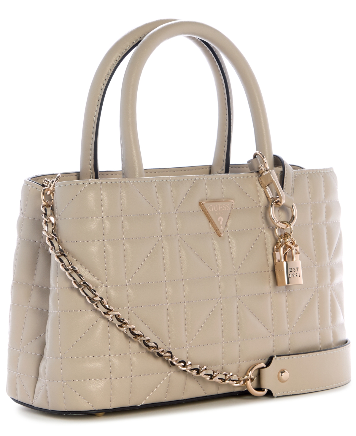 Guess Edita Elite Small Satchel Bag In Neutral
