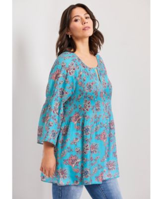 Women's Keyhole Bell Sleeve Tunic