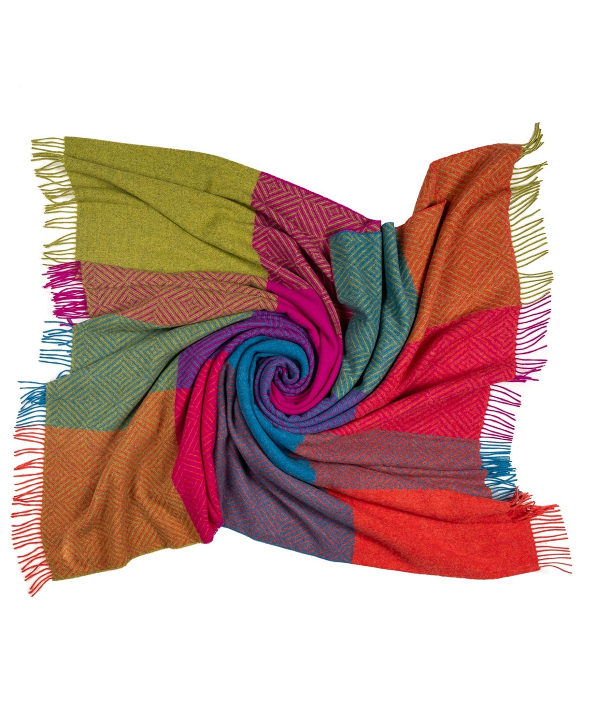 Southampton Home Merino Wool Color Block Throw, 55" X 72" In Multi
