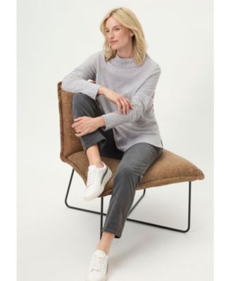 Women's Melange Knit Mock Neck