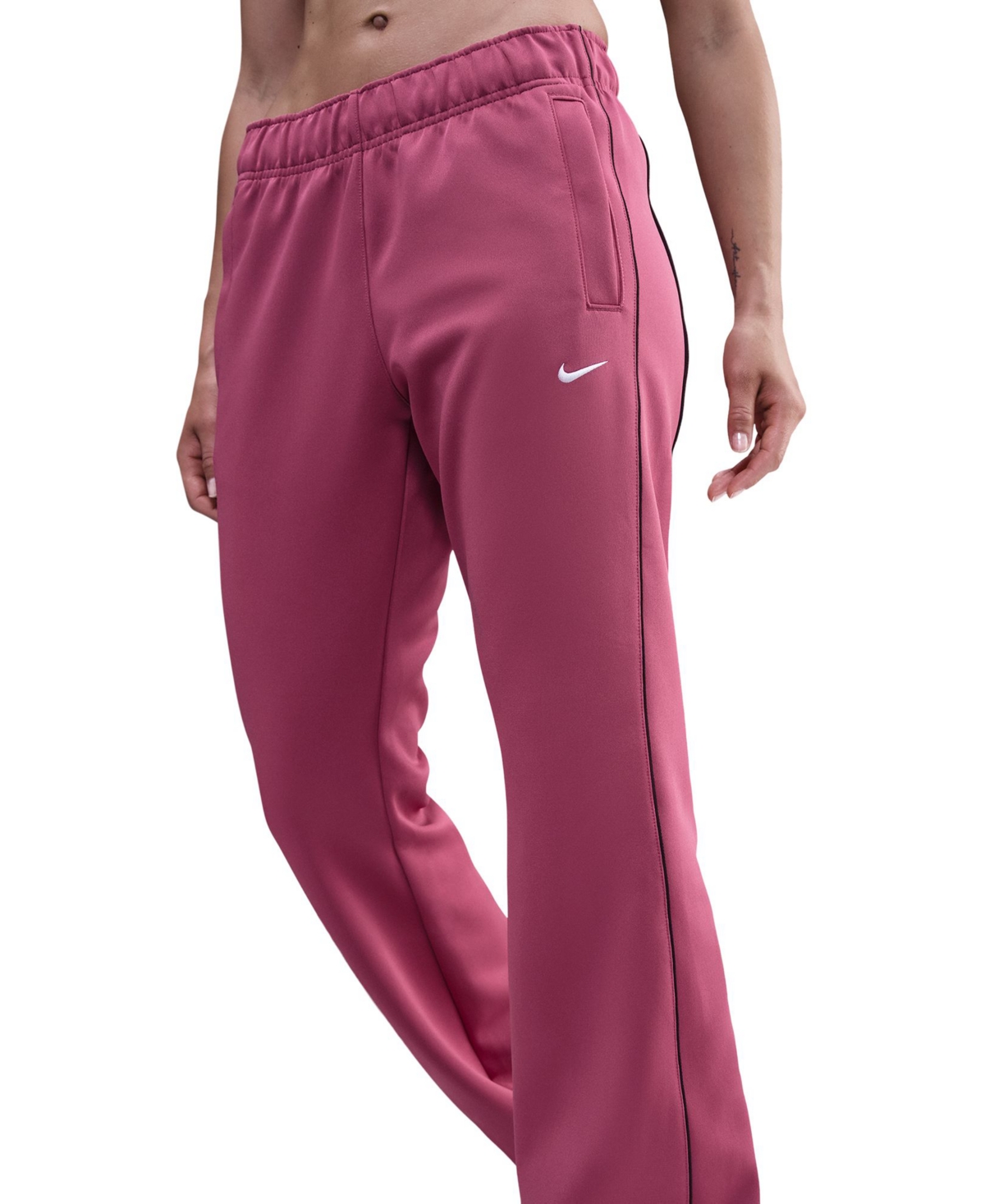 Nike Sportswear Women's Windrunner Mid-rise Slim Knit Pants In Pink
