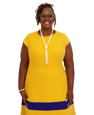 Women's Cap Sleeve Knee Length Fit & Flare Dress, Regular and Plus Size