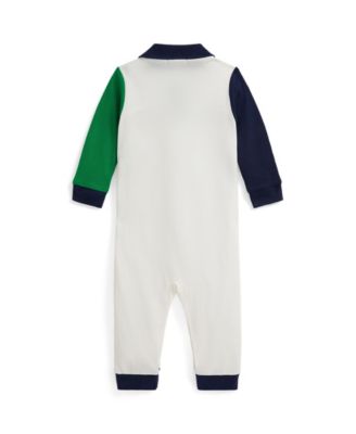 Baby Boys' Color-Blocked Crest Polo Coverall