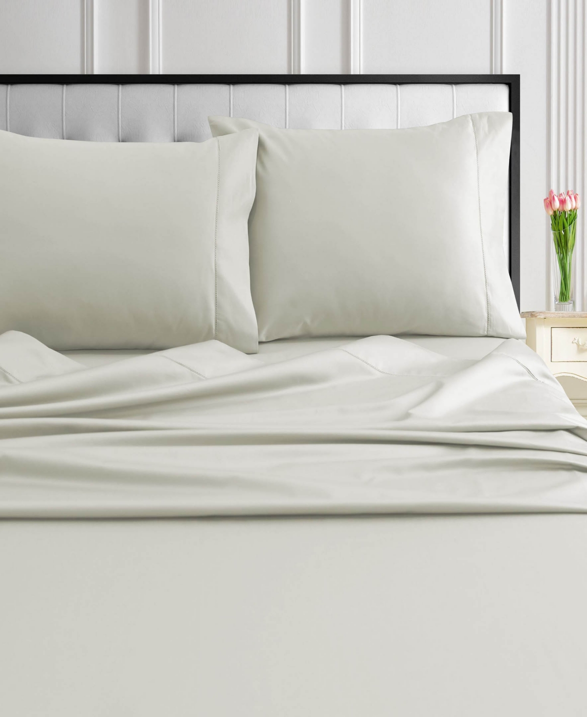 Tribeca Living 1000-thread Count Cotton Sateen 2-pc. Pillowcase Set, Standard In Neutral