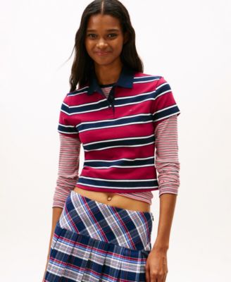 Women's Striped Essential Polo Top