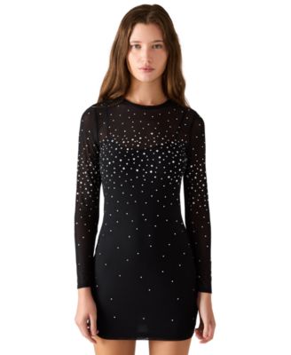 Steve Madden - Women's Embellished Long-Sleeve Mini Dress