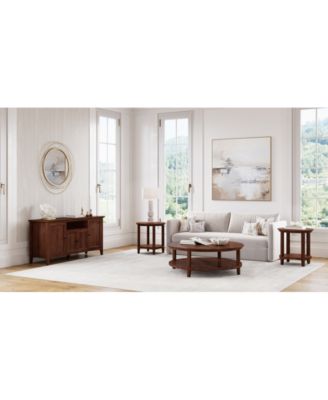 47" Solid Wood Hedworth Round End Table