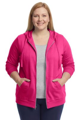 Plus Size Within Zip Front Tunic Hoodie Sweatshirts