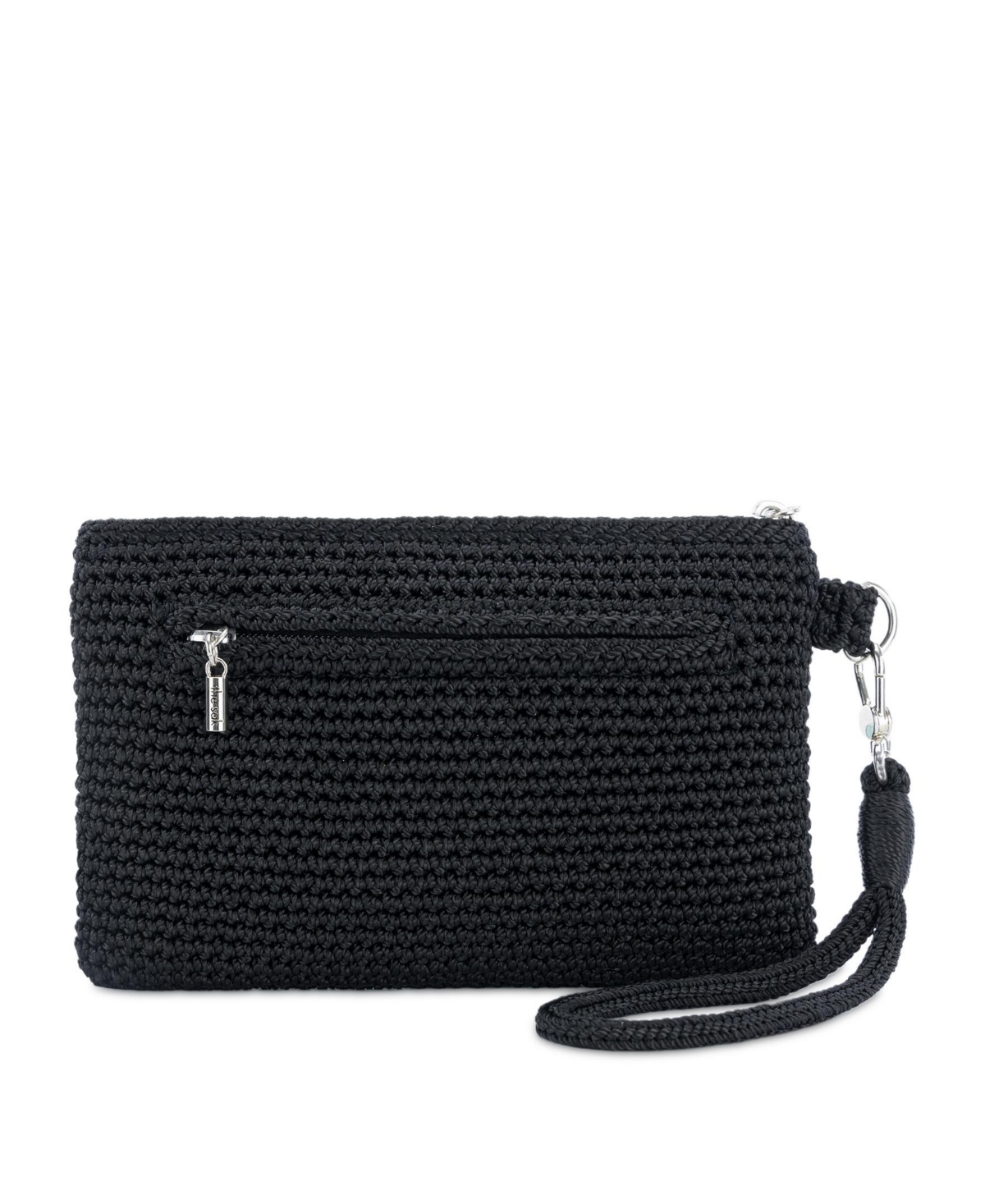 The Sak Vita Leather Zip Top Wristlet In Black