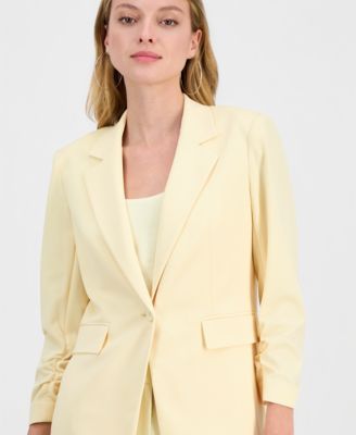 Women's Crepe One-Button Scrunched-Sleeve Jacket, Macy's Exclusive