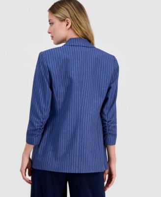 Women's Pinstripe Notched-Collar Jacket, Macy's Exclusive