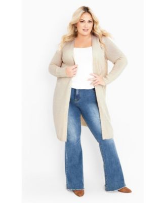 Women's Charmed Collarless Longline Cardigan