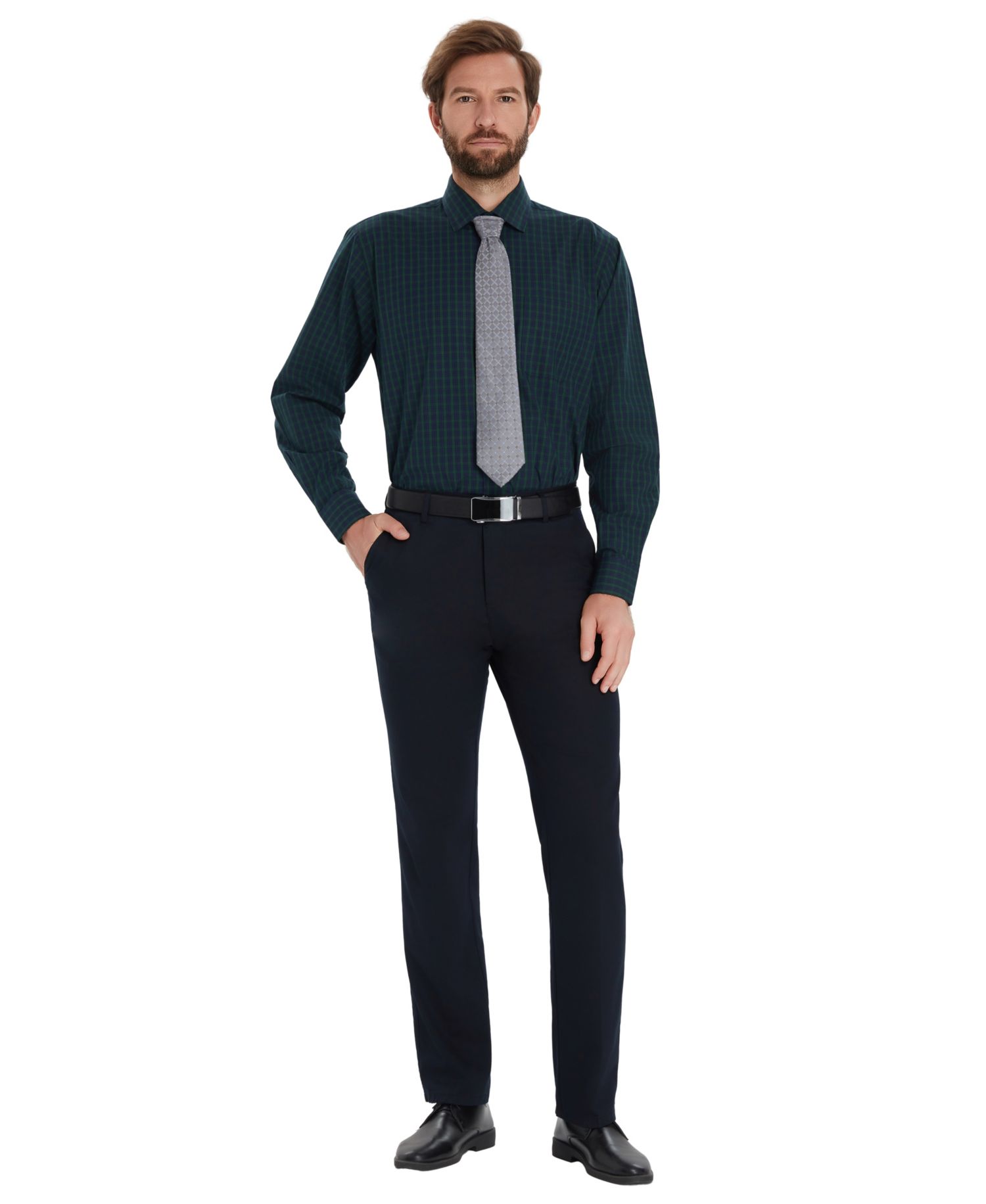 Men's Mini Blackwatch Regular-Fit Dress Shirt