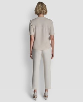 Women's V-Neck Short-Sleeves Sweater