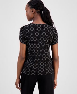 Petite Circle-Print Top