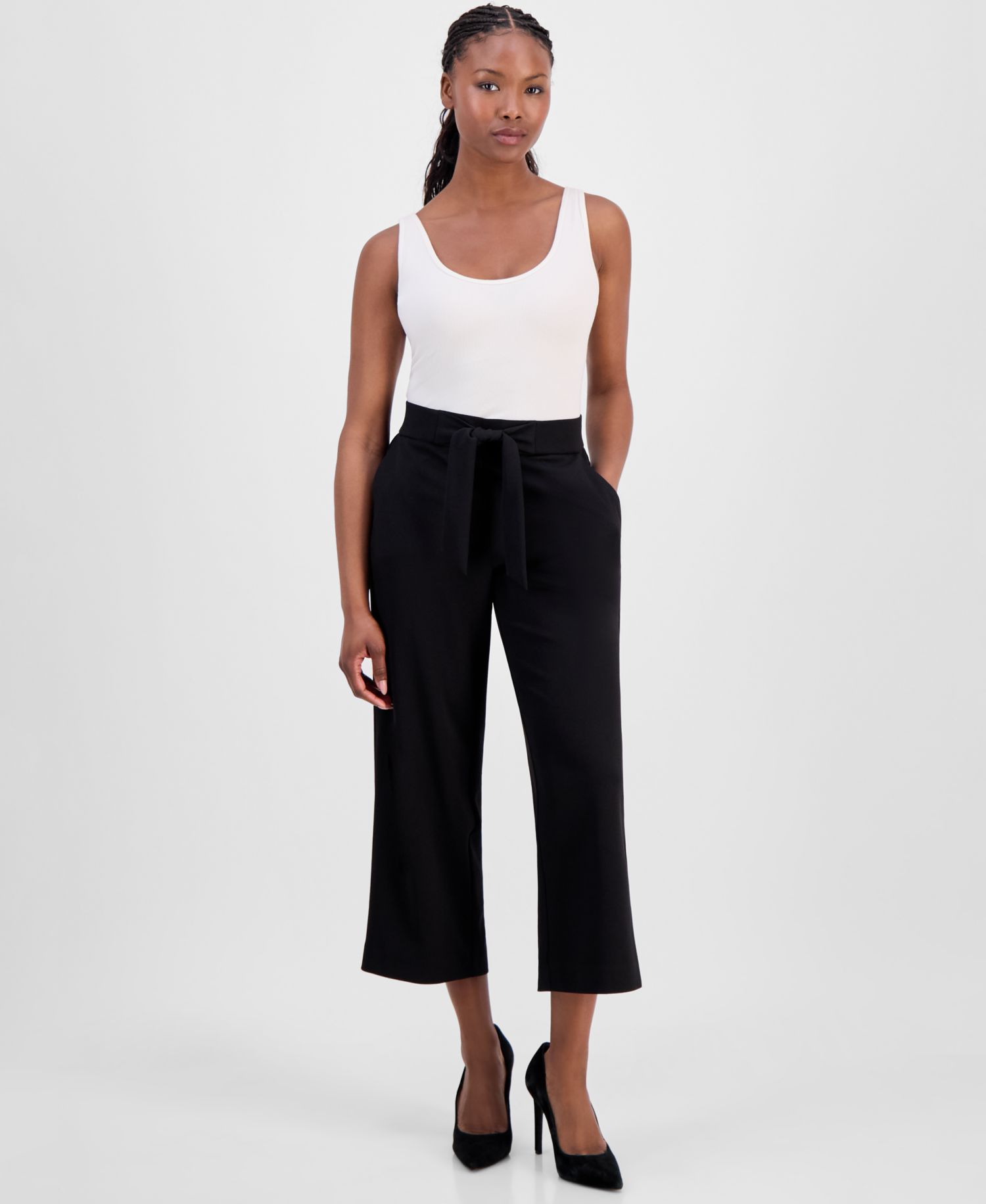Petite Cropped Pull-On Pants