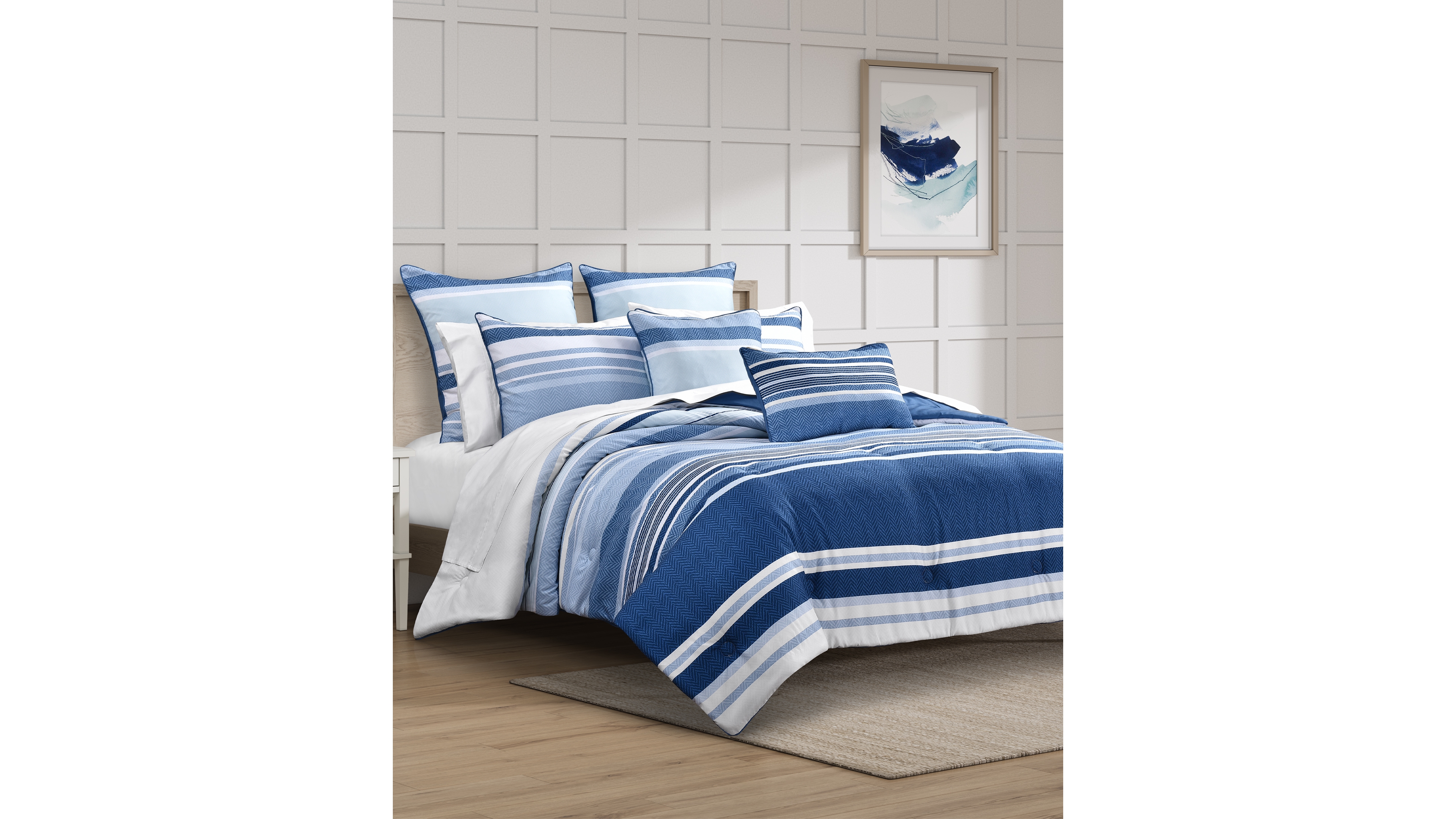 Royal Court Carson Multi-Stripe 3-Pc. Comforter Set, King/California King