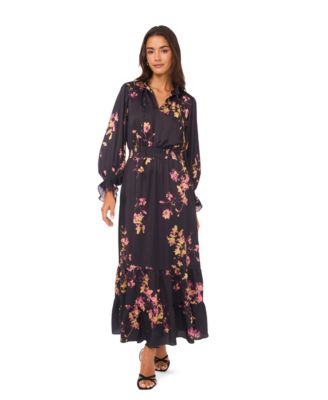 Vince Camuto - Women's Long-Sleeve Smocked Waist Maxi Dress