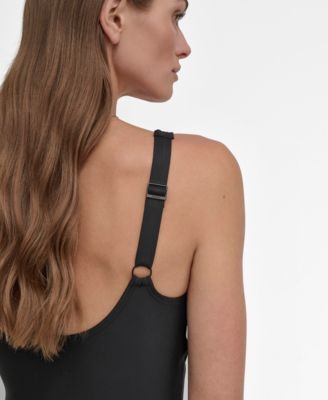 Women's Shirred Keyhole Detail One-Piece Swimsuit